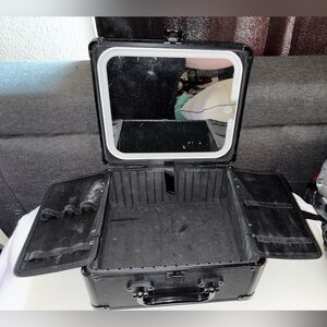 Black Makeup Train Case with Mirror